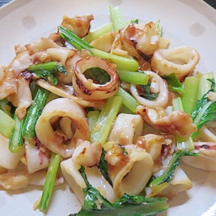 イカと小松菜のごま油炒め レシピ 作り方 By Libre 楽天レシピ